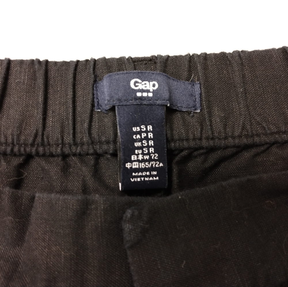 Gap cuffed black pants w/ tie belt. Size S Reg. EUC - Picture 8 of 11